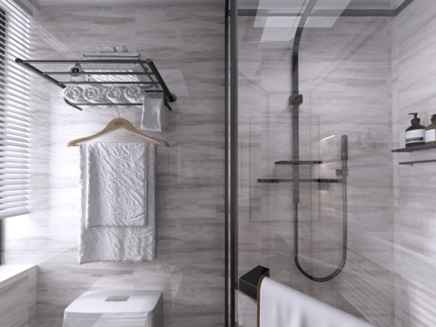  现代浴室卫生间vr全景3d模型 