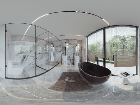  现代卫生间浴室vr全景3d模型 