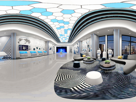  现代科技展厅CR全景3d模型 