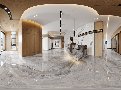  办公室前台 接待cr全景3d模型 