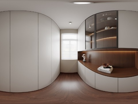 现代衣帽间cr全景3d模型 