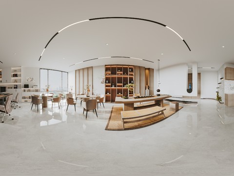 办公室休息区 茶水间vr全景3d模型 