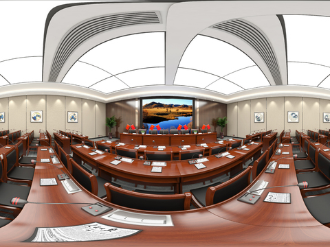  党建会议厅vr全景3d模型 