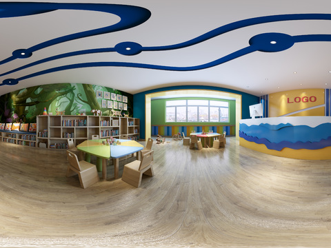  现代儿童培训中心全景3D模型 