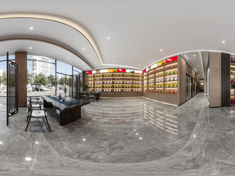  新中式茶叶店vr全景3d模型 