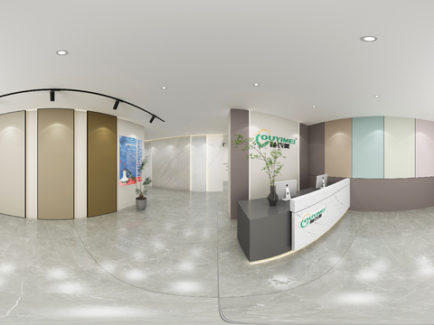  现代油漆店 艺术涂料vr全景3d模型 