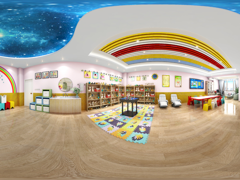  现代儿童心理咨询室vr全景3d模型 