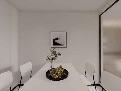  现代餐厅cr全景3d模型 