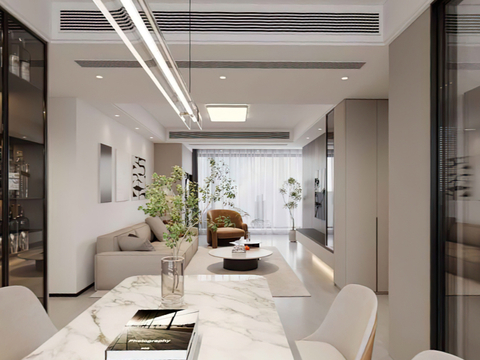  现代餐厅cr全景3d模型 