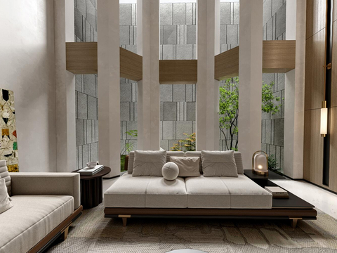  新中式地下室 休闲室 娱乐室cr全景3d模型 