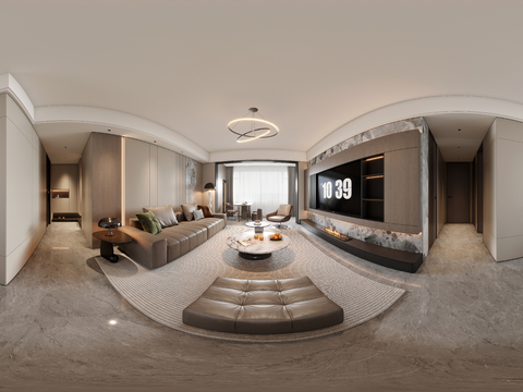 现代意式客餐厅cr全景3d模型