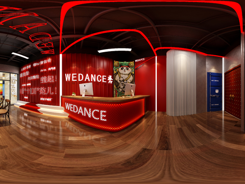  工业风街舞室前厅VR全景3d模型 