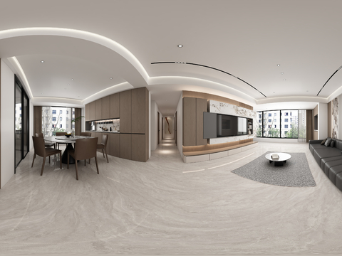 客厅全景3d模型