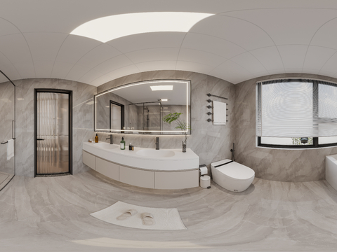  现代卫生间vr全景3d模型 