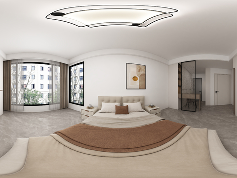  卧室全景3d模型 