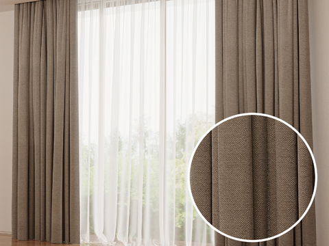  窗帘布 亚麻布材质 