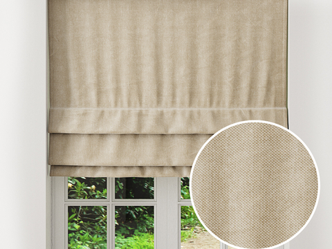  窗帘 亚麻布材质 