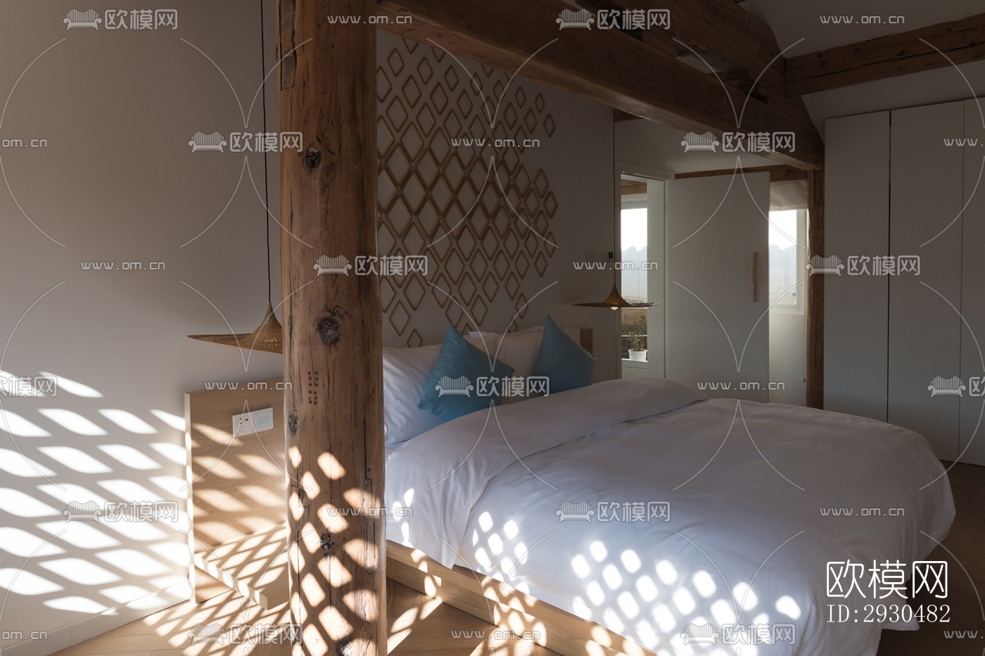 中式酒店民宿效果图下载（渲染图9）