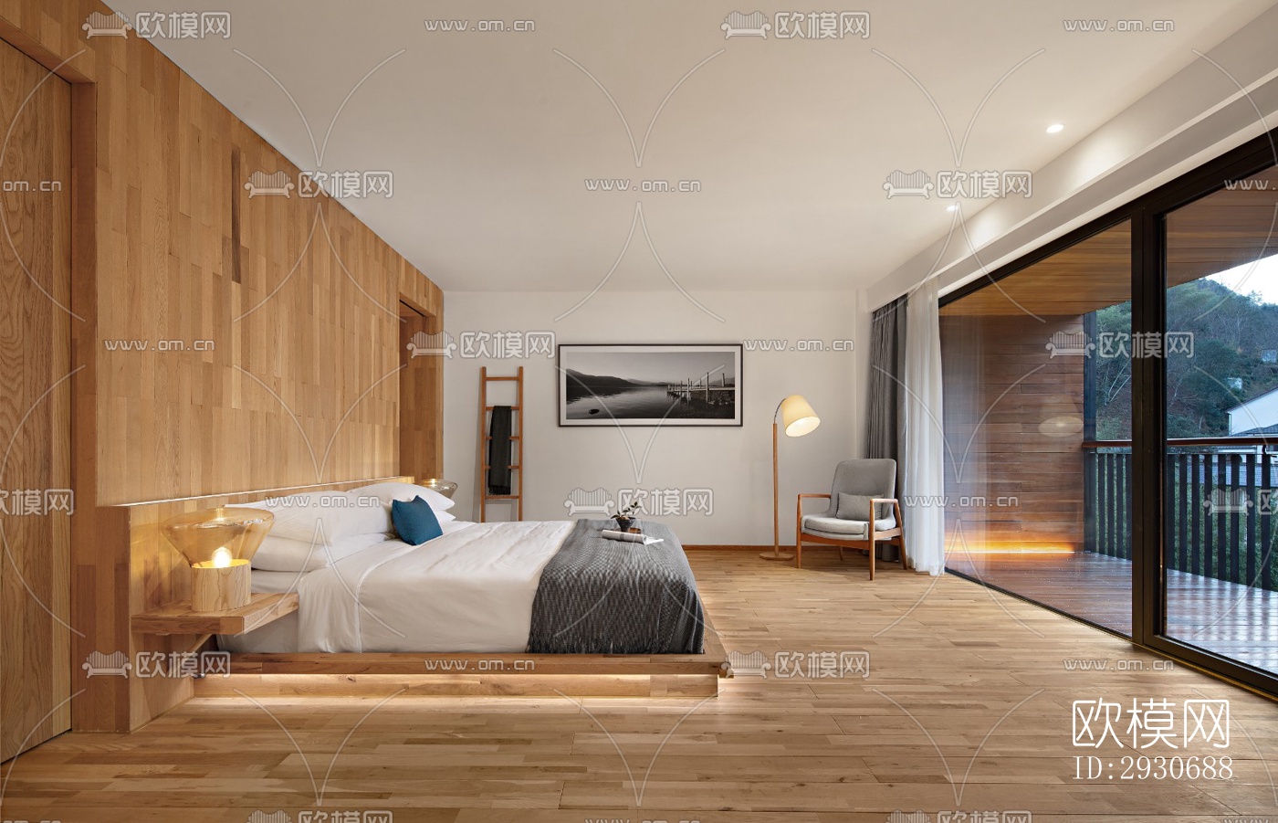 现代酒店民宿效果图下载（渲染图3）