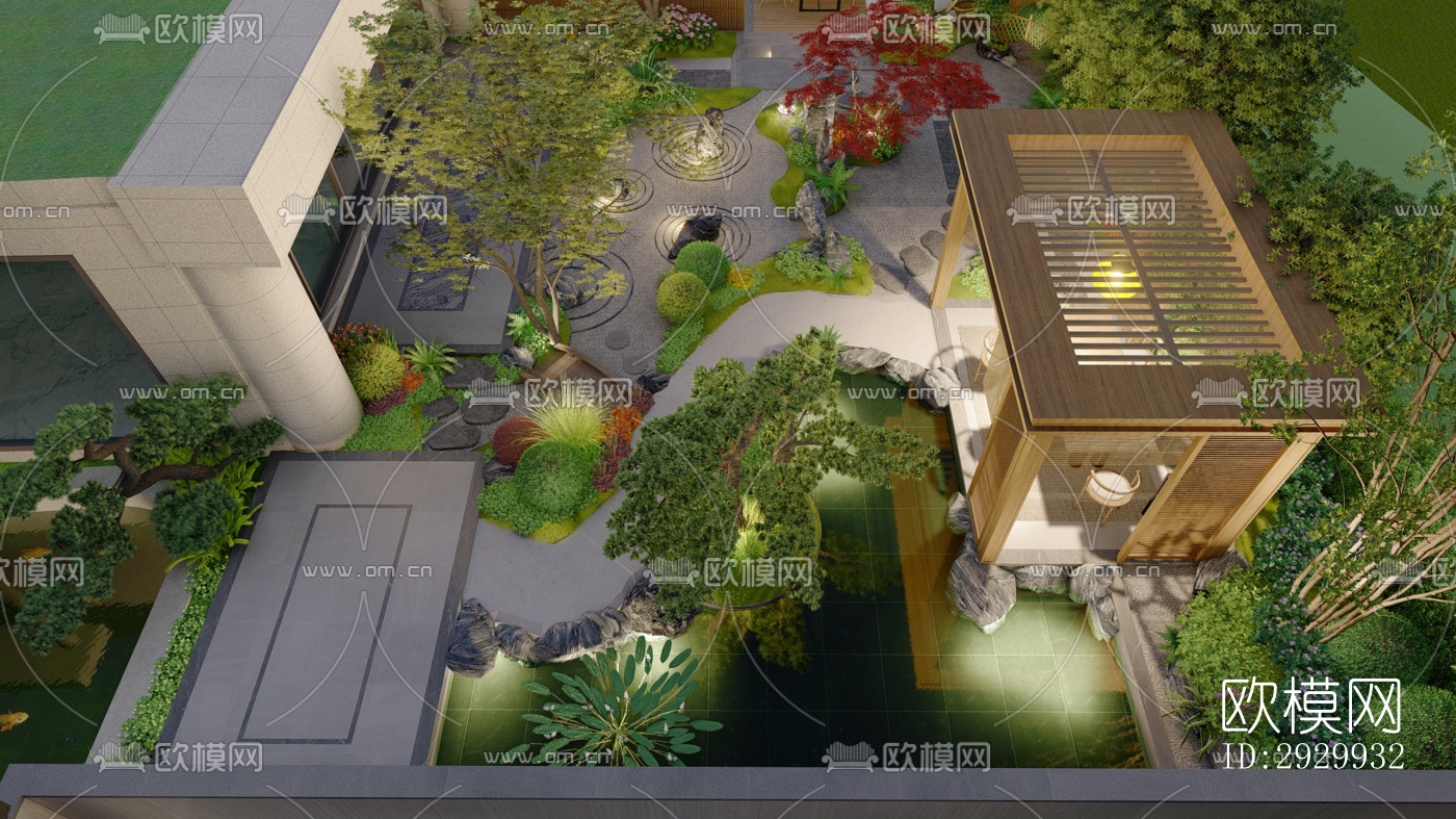 日式居住景观效果图下载（渲染图14）