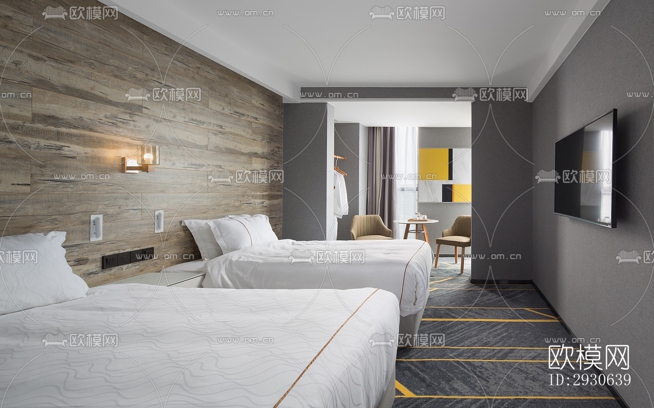 现代酒店民宿效果图下载（渲染图14）