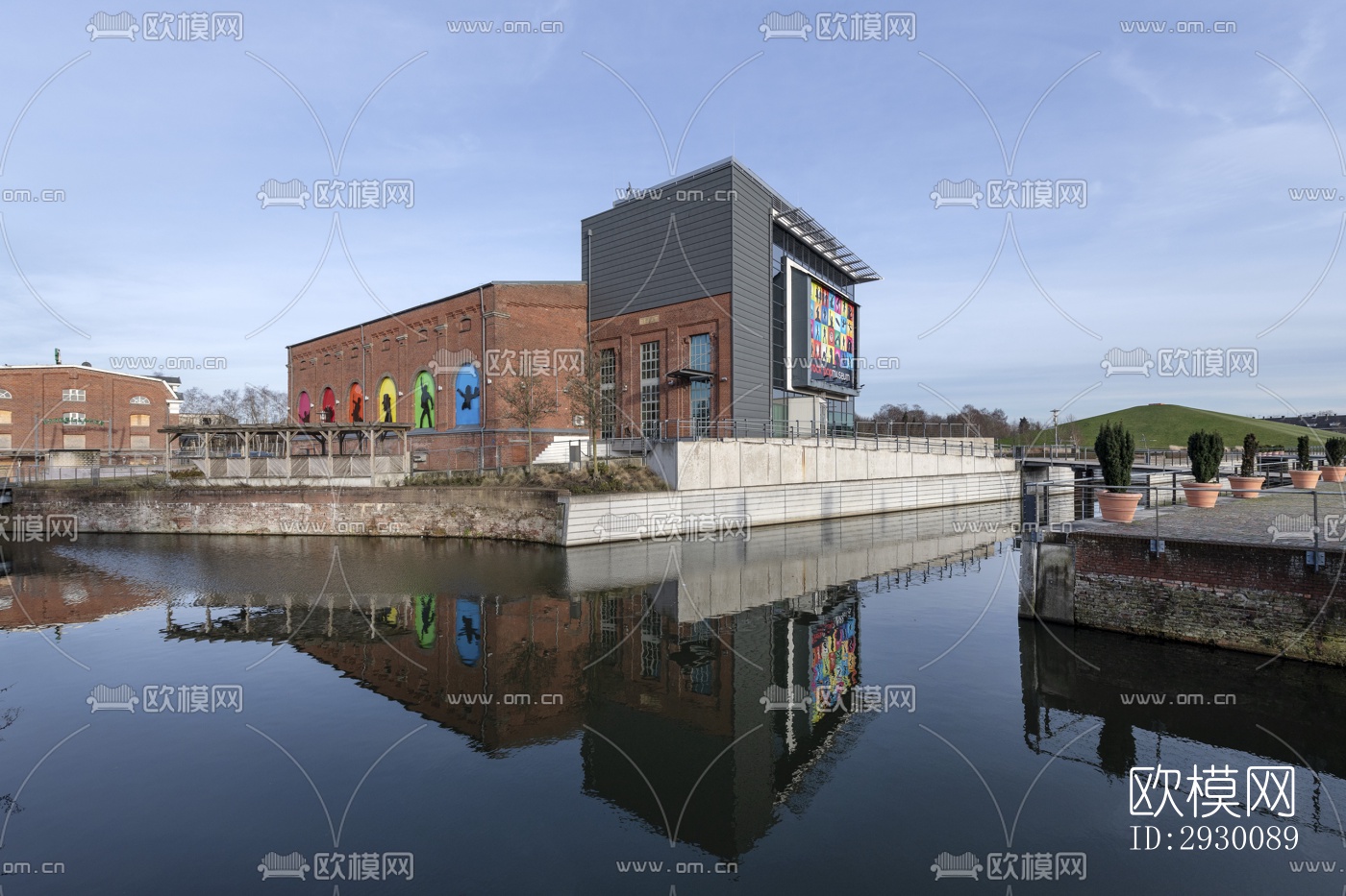 工业风展览展厅效果图下载（渲染图1）