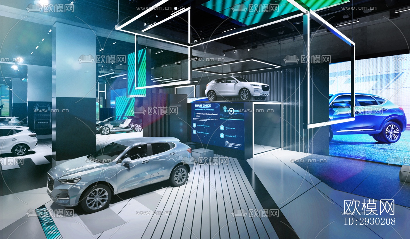 现代展览展厅效果图下载（渲染图3）