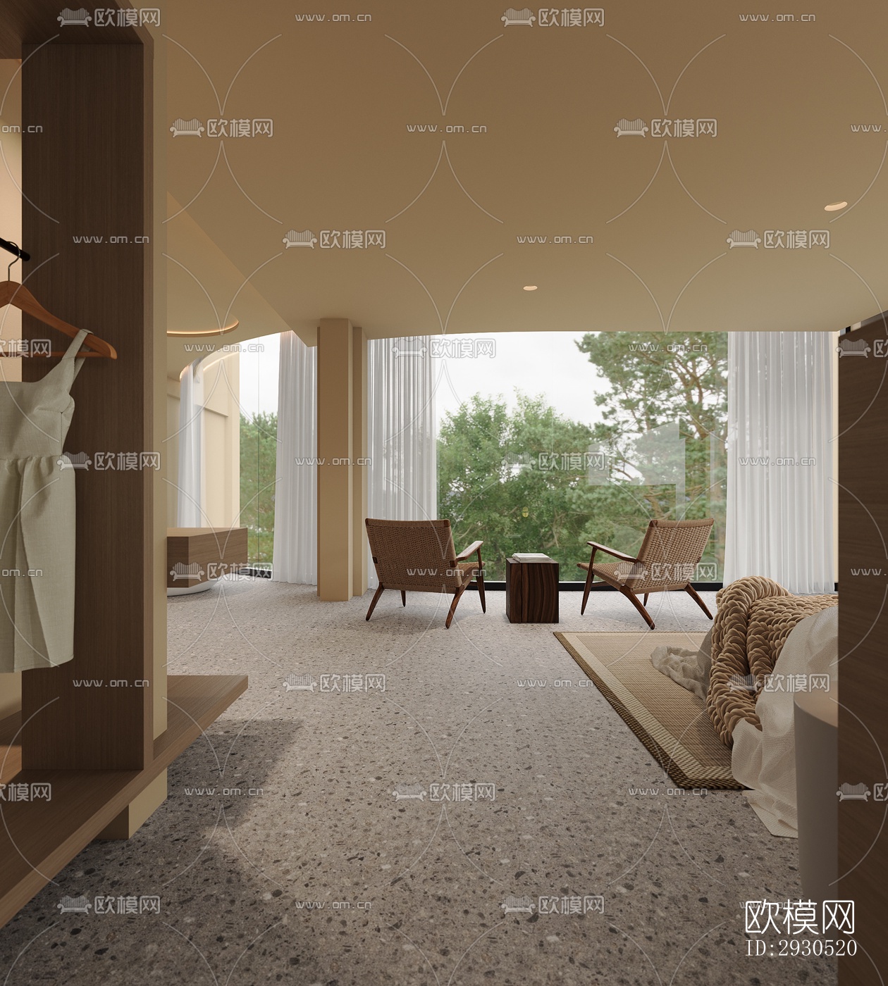 侘寂酒店民宿效果图下载（渲染图4）