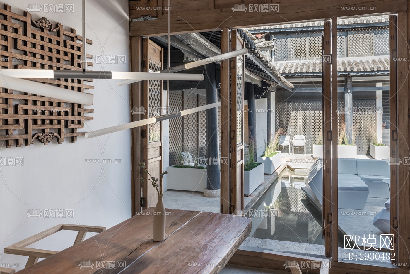 中式酒店民宿效果图下载（渲染图7）