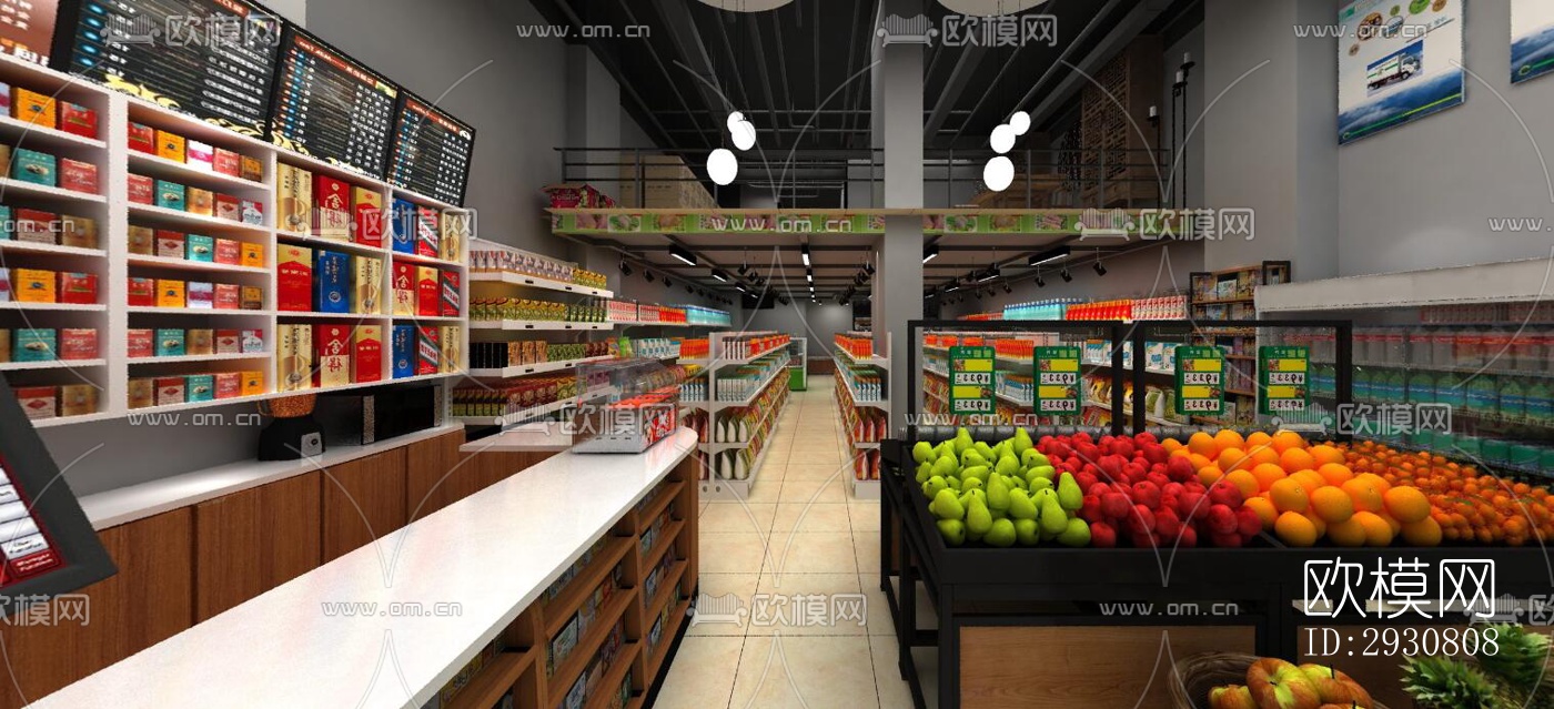 现代零售店铺效果图下载（渲染图1）