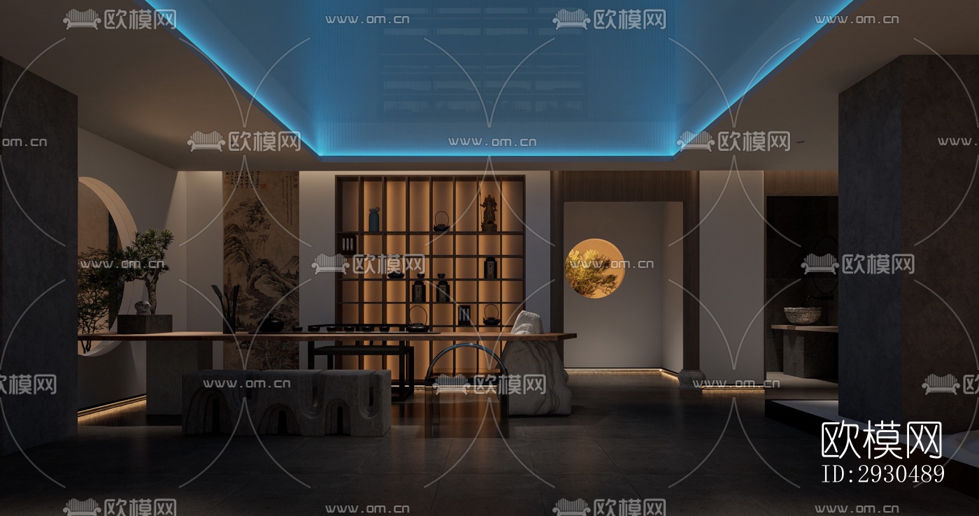 中式酒店民宿效果图下载（渲染图13）