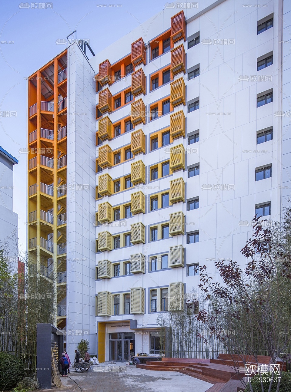 现代酒店民宿效果图下载（渲染图6）