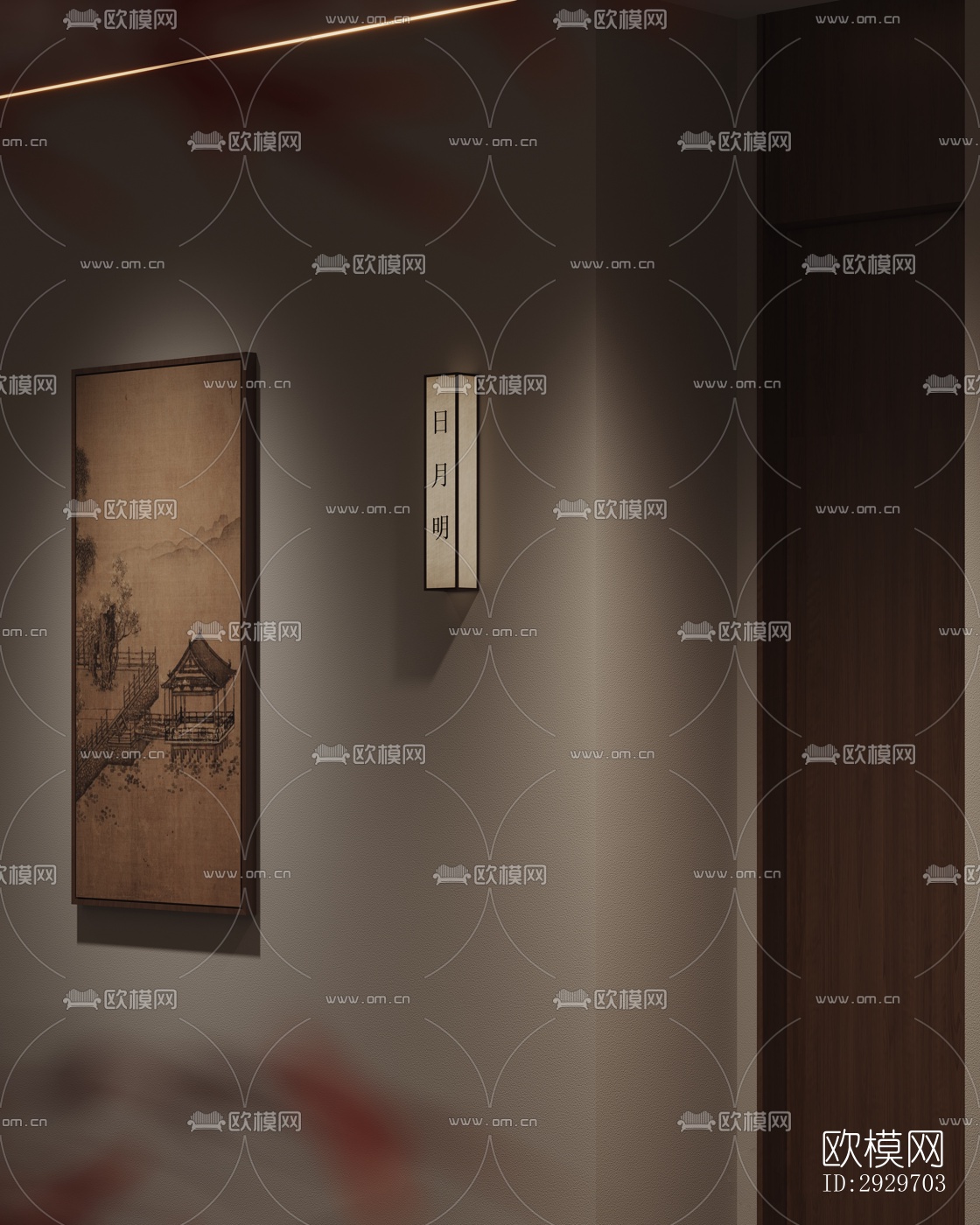 新中式美术博物馆效果图下载（渲染图4）