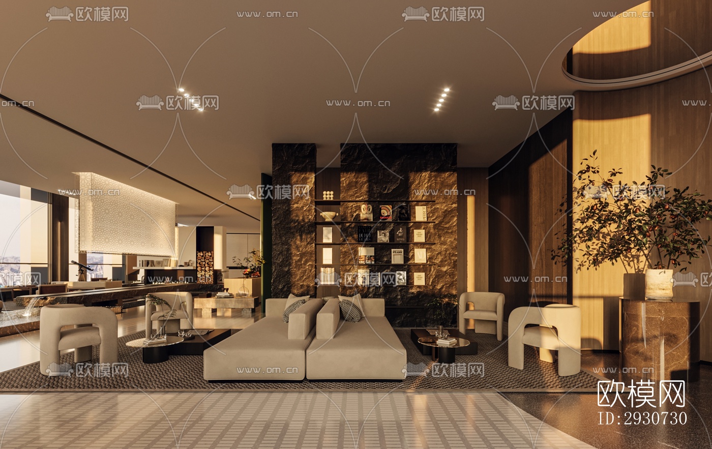 现代酒店民宿效果图下载（渲染图3）