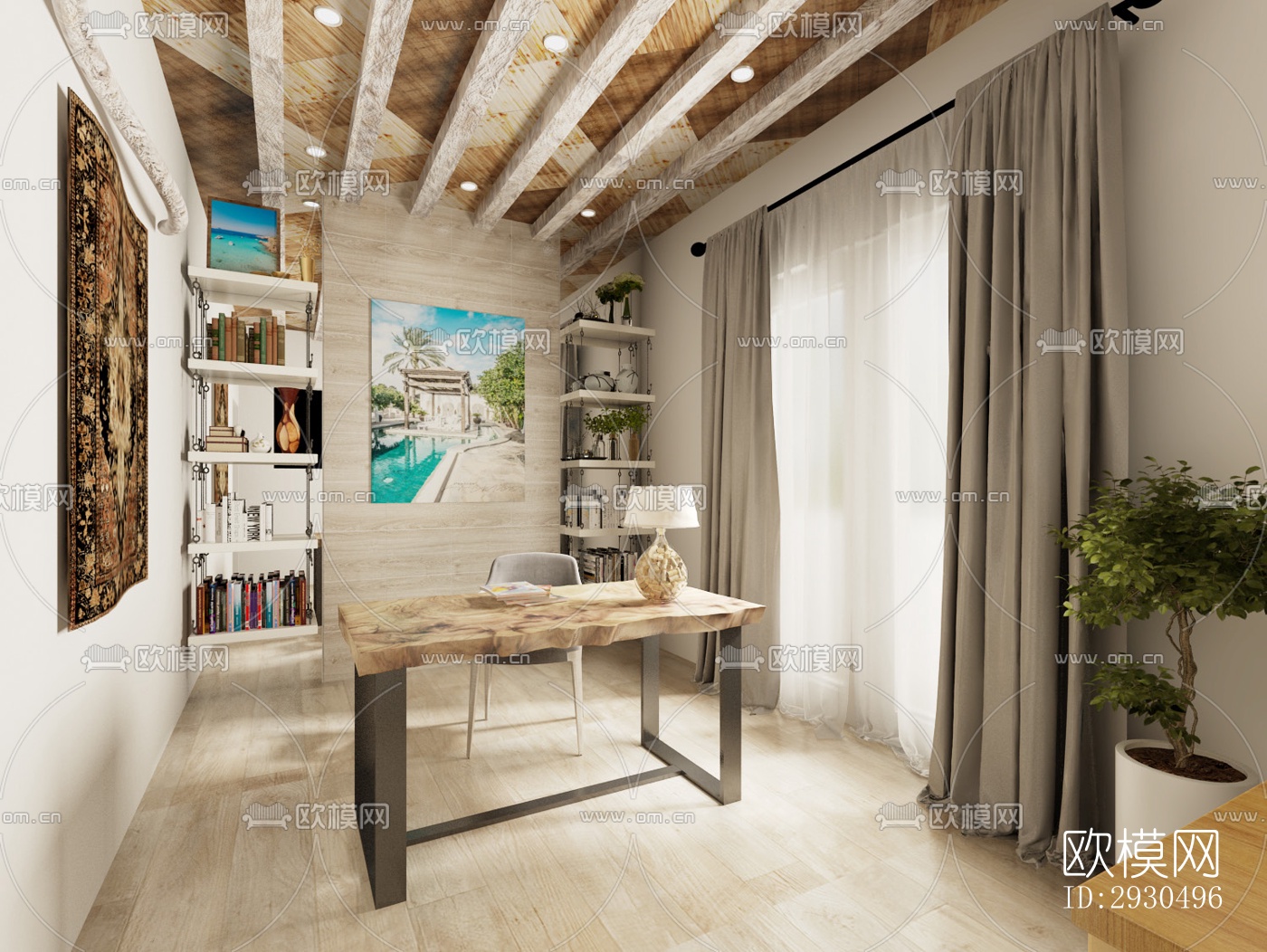 侘寂酒店民宿效果图下载（渲染图5）