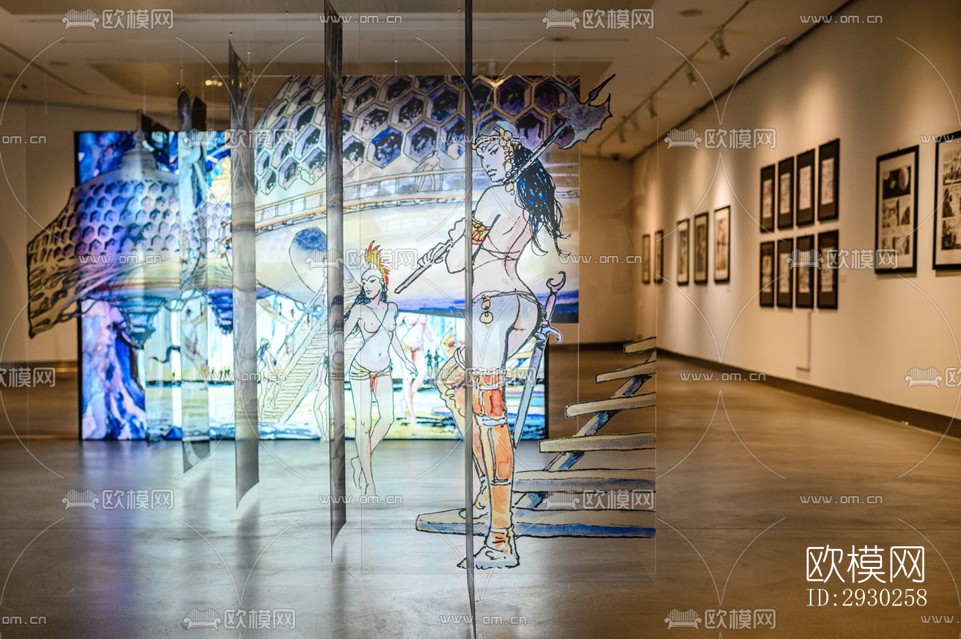 现代展览展厅效果图下载（渲染图5）