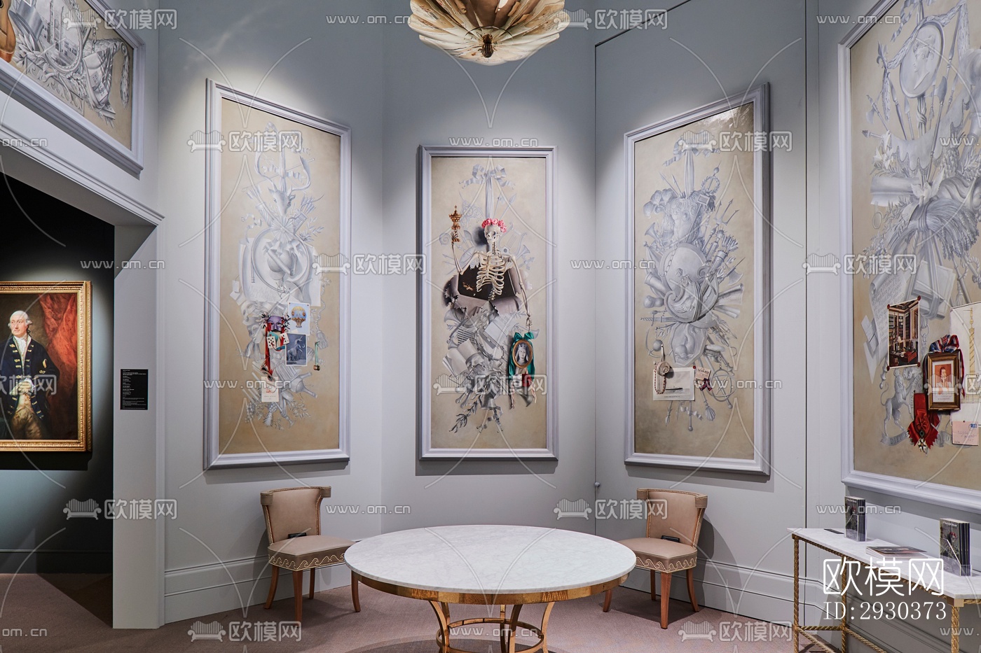 美式展览展厅效果图下载（渲染图8）