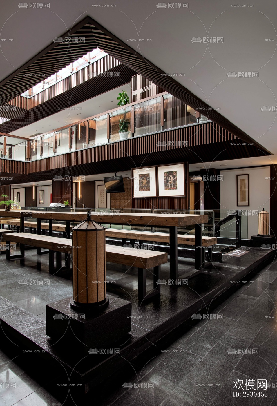 中式酒店民宿效果图下载（渲染图9）