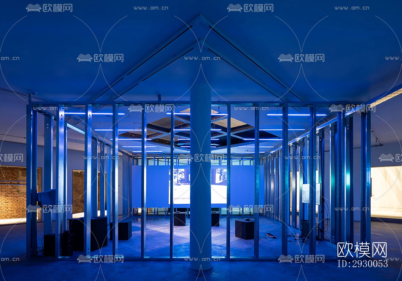 工业风展览展厅效果图下载（渲染图5）