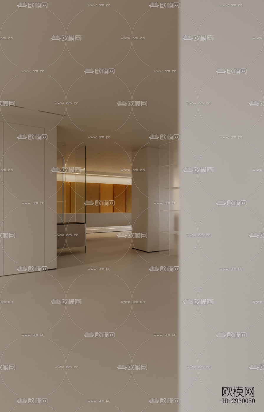 奶油风展览展厅效果图下载（渲染图13）