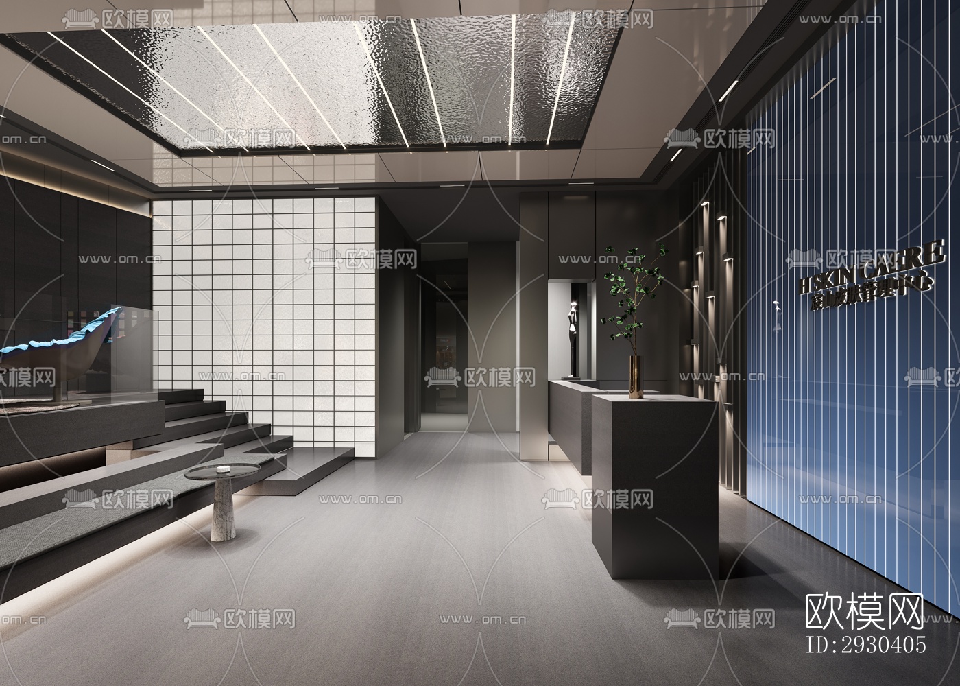 高级灰展览展厅效果图效果图-设计效果图ID:2930405-欧模网