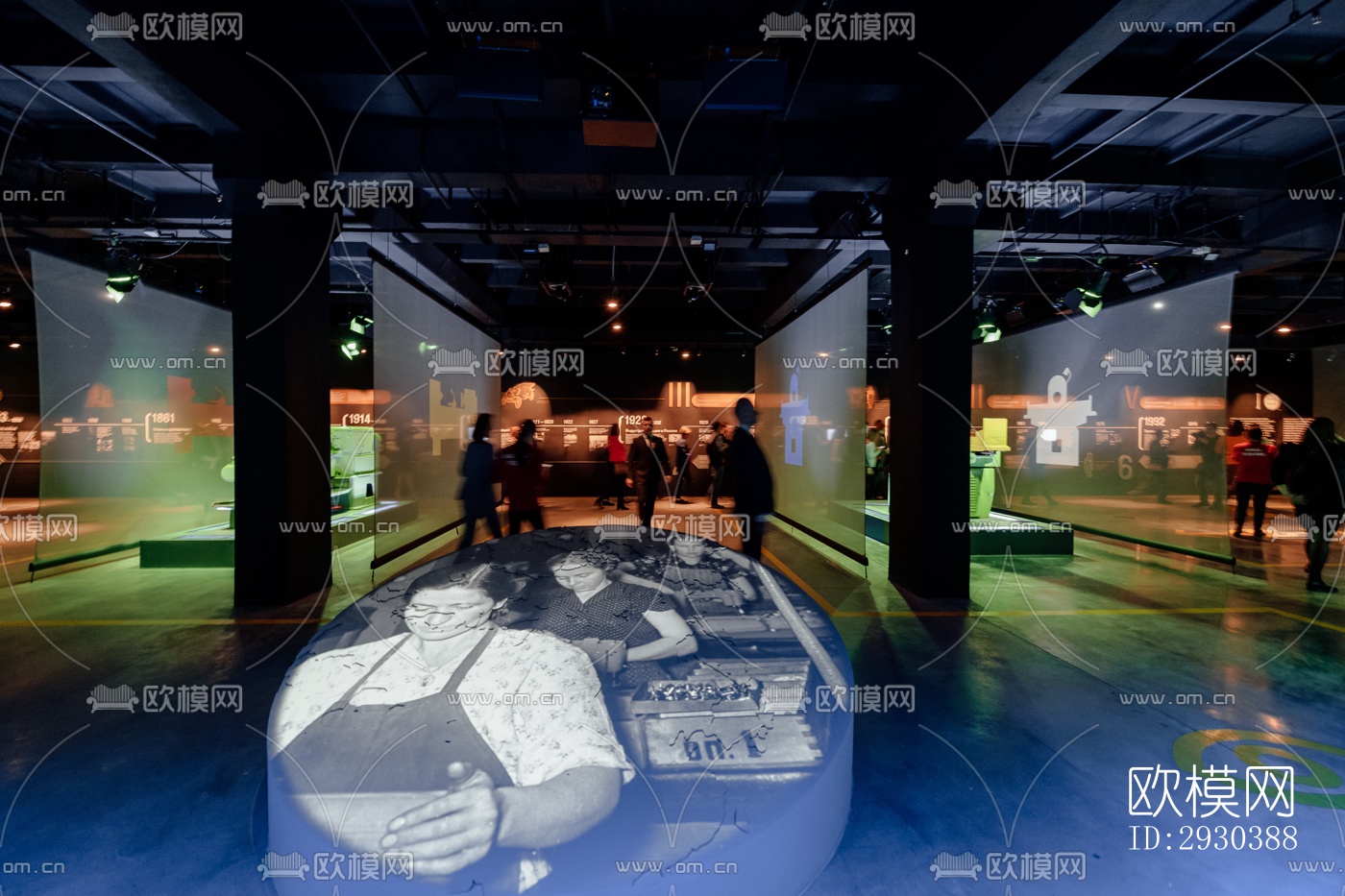 高级灰展览展厅效果图下载（渲染图3）