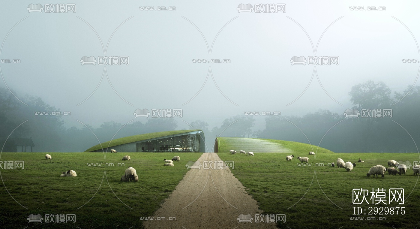 现代乡村景观效果图下载（渲染图6）