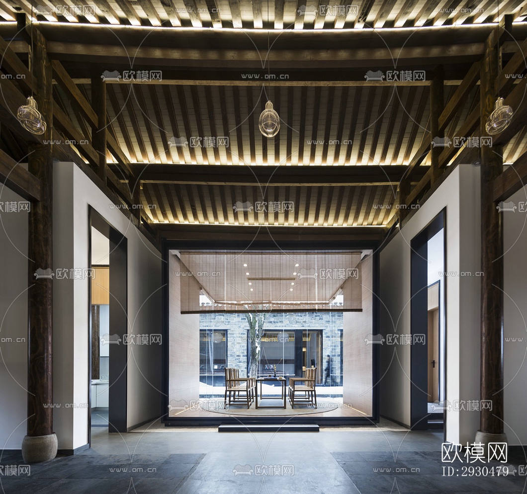 中式酒店民宿效果图下载（渲染图8）