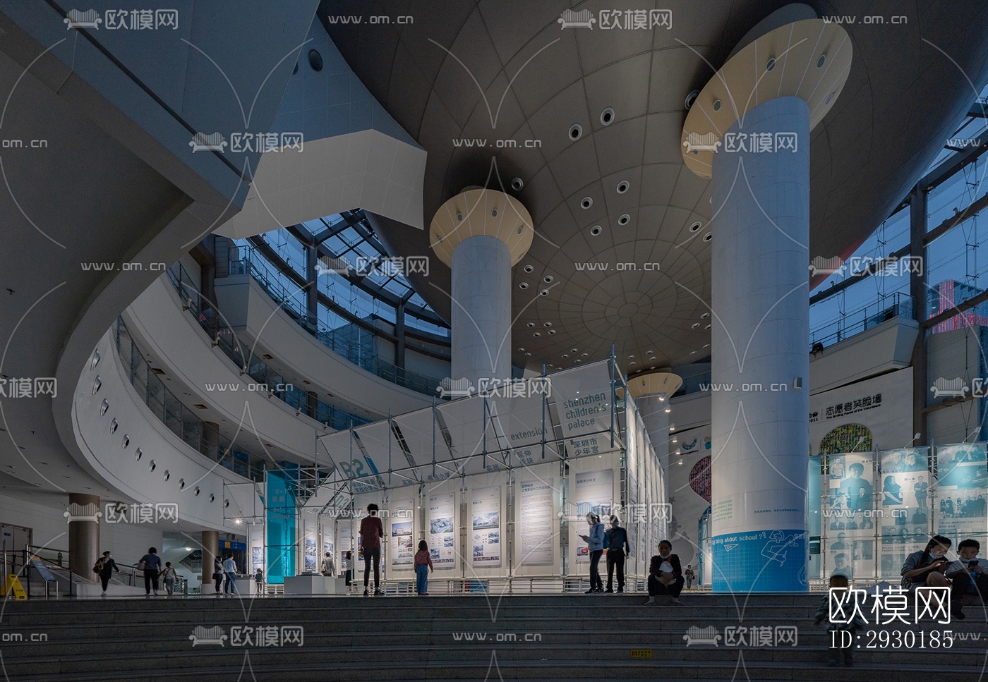 现代展览展厅效果图下载（渲染图1）