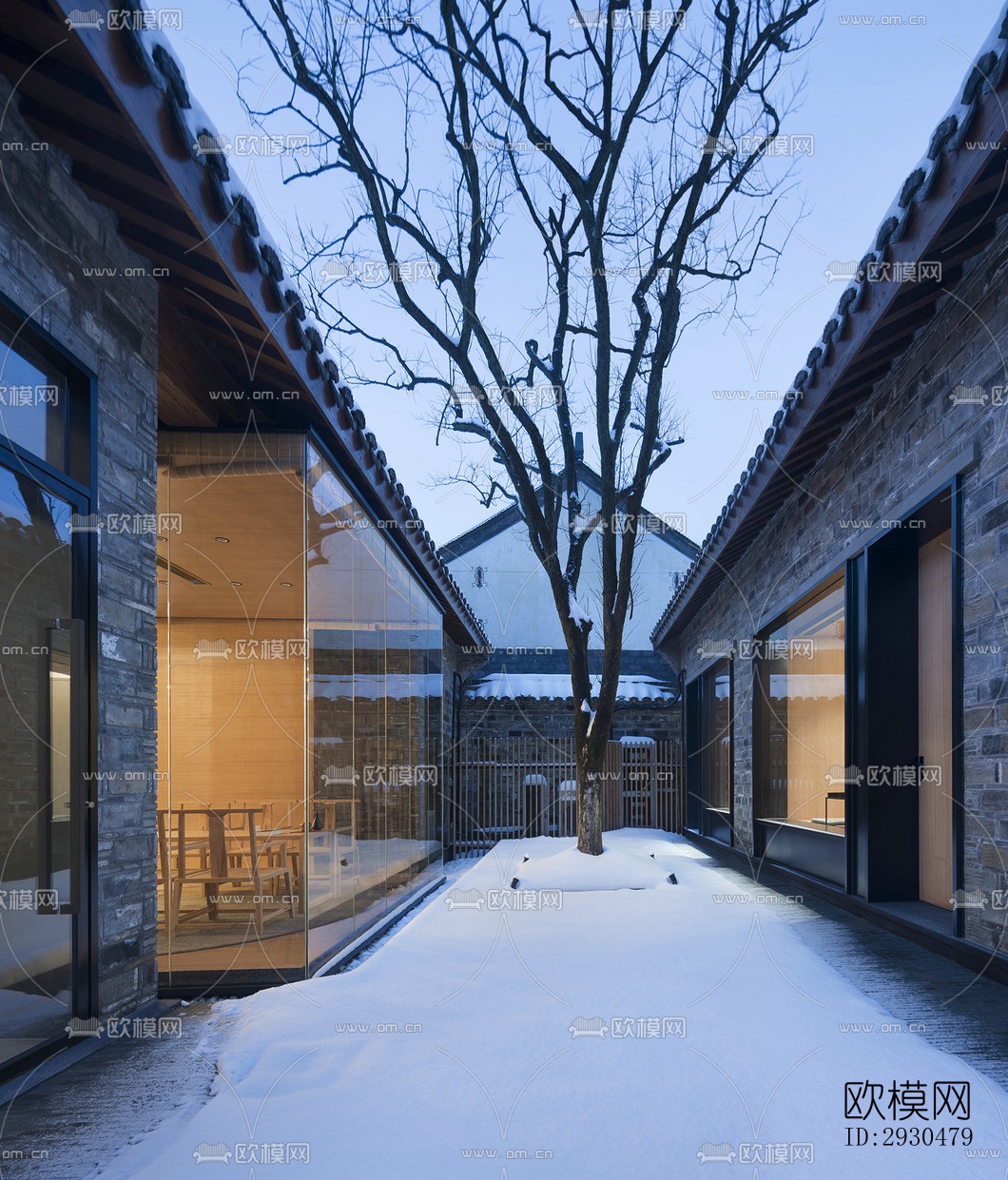 中式酒店民宿效果图下载（渲染图12）