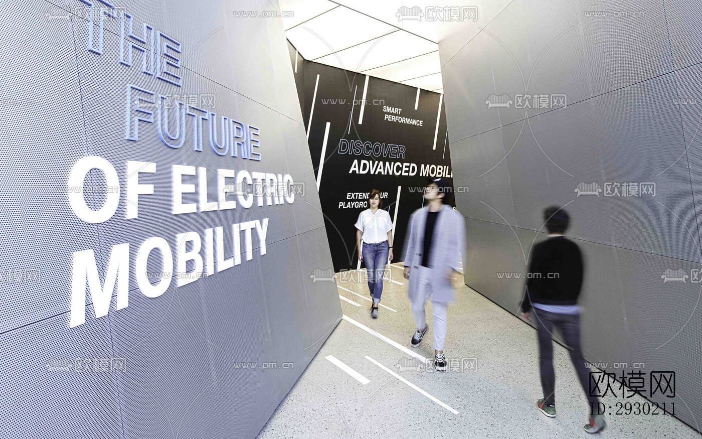 现代展览展厅效果图下载（渲染图2）