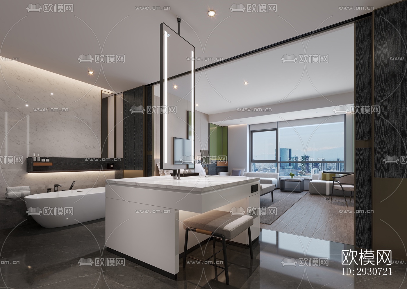 现代酒店民宿效果图下载（渲染图10）