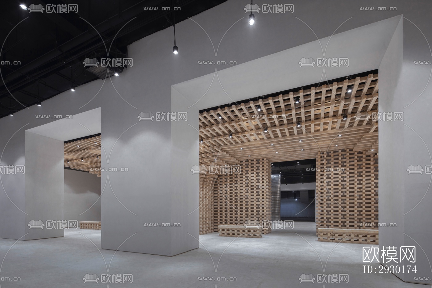 现代展览展厅效果图下载（渲染图3）