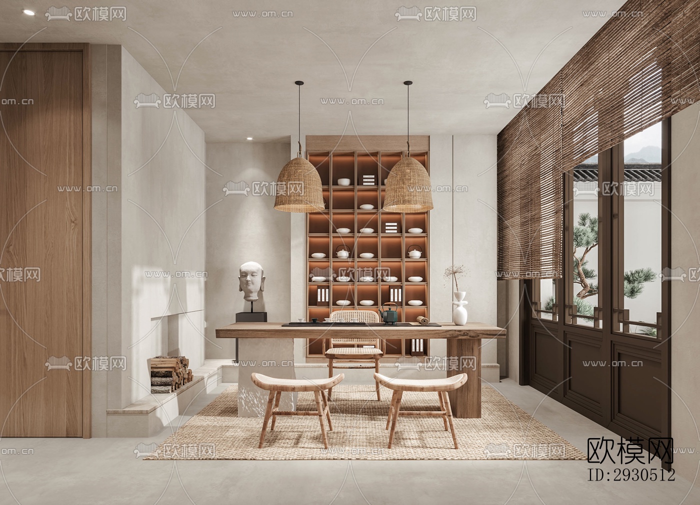 侘寂酒店民宿效果图下载（渲染图1）